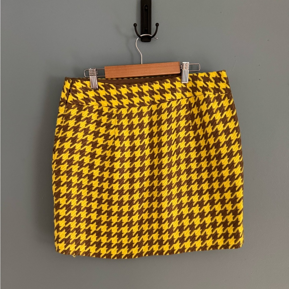 The Limited Yellow and Brown Mini Skirt